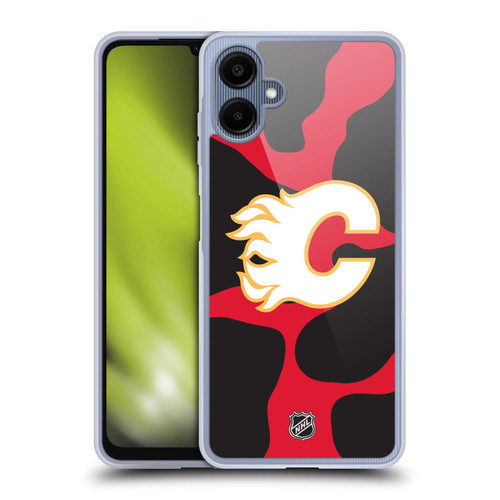 NHL Calgary Flames Cow Pattern Soft Gel Case for Samsung Galaxy A06 4G / 5G