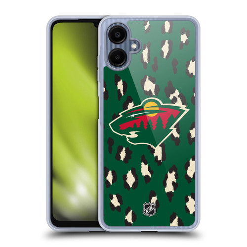 NHL Minnesota Wild Leopard Pattern Soft Gel Case for Samsung Galaxy A06 4G / 5G
