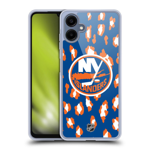 NHL New York Islanders Leopard Pattern Soft Gel Case for Samsung Galaxy A06 4G / 5G