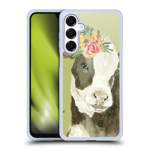Haley Bush Floral Painting Holstein Cow Soft Gel Case for Samsung Galaxy A16 5G & MagSafe