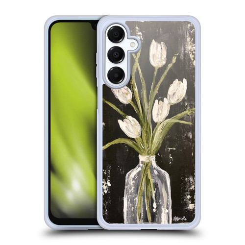 Haley Bush Floral Painting White Tulips In Glass Jar Soft Gel Case for Samsung Galaxy A16 5G & MagSafe