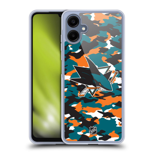 NHL San Jose Sharks Camouflage Soft Gel Case for Samsung Galaxy A06 4G / 5G