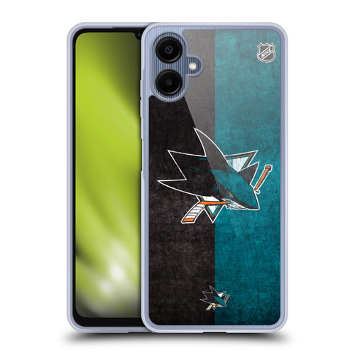 NHL San Jose Sharks Half Distressed Soft Gel Case for Samsung Galaxy A06 4G / 5G