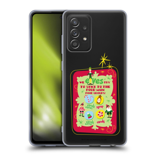 Elf Movie Graphics 1 Food Groups Soft Gel Case for Samsung Galaxy A52 / A52s / 5G (2021)