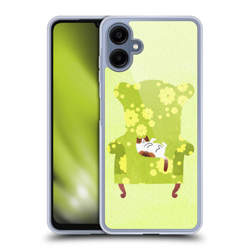 Planet Cat Arm Chair Lime Chair Cat Soft Gel Case for Samsung Galaxy A06 4G / 5G
