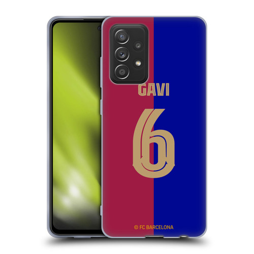 FC Barcelona 2024/25 Players Home Kit Gavi Soft Gel Case for Samsung Galaxy A52 / A52s / 5G (2021)