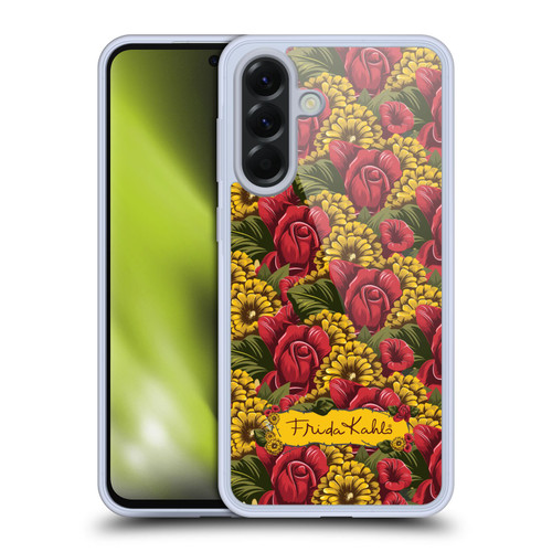 Frida Kahlo Red Florals Pattern Soft Gel Case for Samsung Galaxy A56 5G