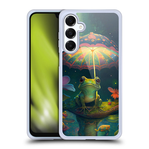 JK Stewart Art Frog With Umbrella Soft Gel Case for Samsung Galaxy A16 5G & MagSafe
