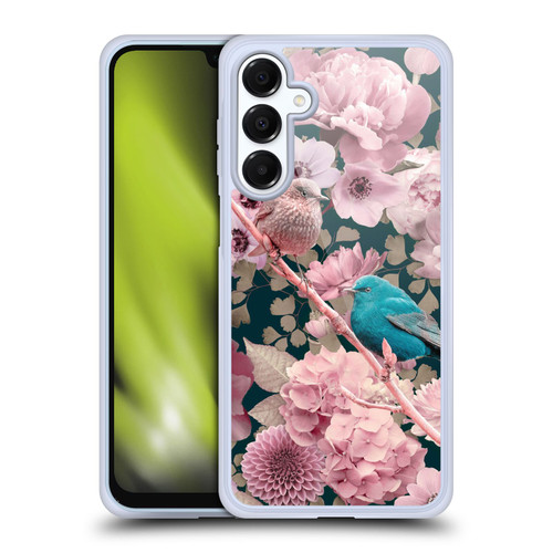 LebensArt Birds And Floral Sparrows In Pink Soft Gel Case for Samsung Galaxy A16 5G & MagSafe