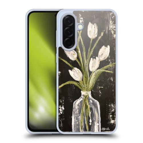 Haley Bush Floral Painting White Tulips In Glass Jar Soft Gel Case for Samsung Galaxy A36 5G