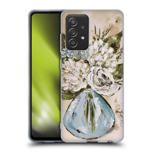Haley Bush Floral Painting Blue And White Vase Soft Gel Case for Samsung Galaxy A52 / A52s / 5G (2021)
