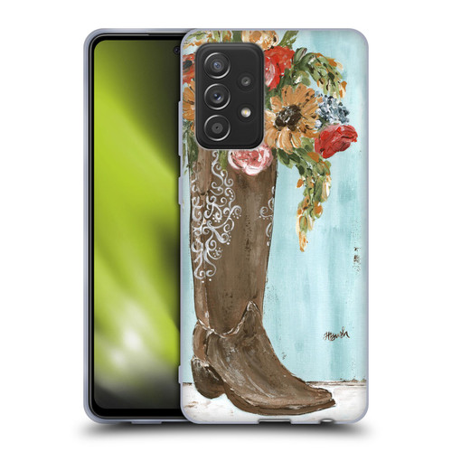 Haley Bush Floral Painting Boot Soft Gel Case for Samsung Galaxy A52 / A52s / 5G (2021)