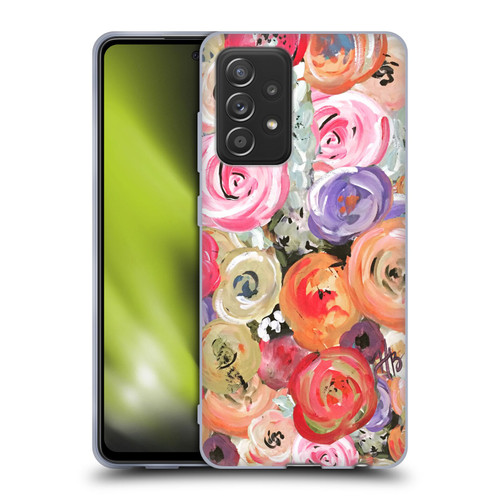 Haley Bush Floral Painting Colorful Soft Gel Case for Samsung Galaxy A52 / A52s / 5G (2021)