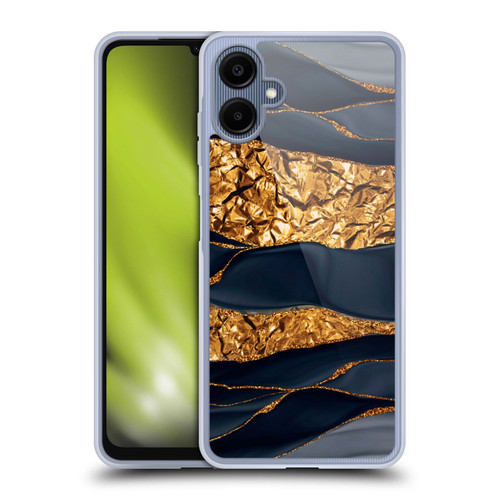 UtArt Dark Night Marble Gold Foil And Ink Soft Gel Case for Samsung Galaxy A06 4G / 5G