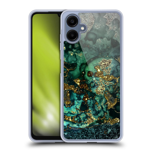 UtArt Malachite Emerald Gold And Seafoam Green Soft Gel Case for Samsung Galaxy A06 4G / 5G