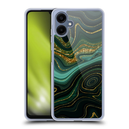 UtArt Malachite Emerald Gilded Teal Soft Gel Case for Samsung Galaxy A06 4G / 5G