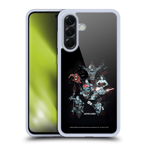 Justice League DC Comics Dark Electric Graphics Heroes Triangle Soft Gel Case for Samsung Galaxy A56 5G