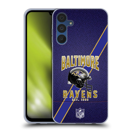 NFL Baltimore Ravens Logo Art Football Stripes Soft Gel Case for Samsung Galaxy A15 & MagSafe