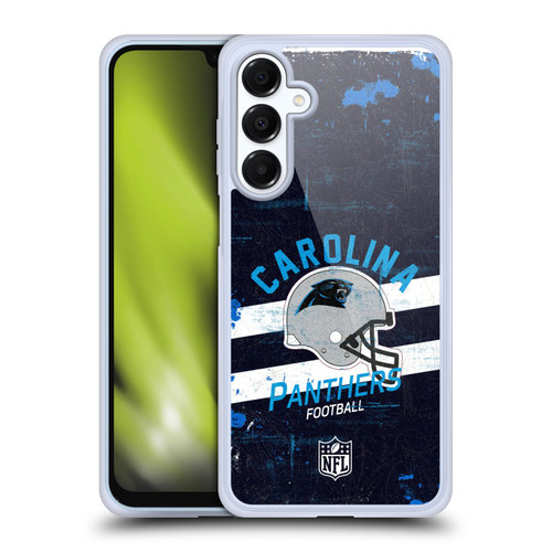 NFL Carolina Panthers Logo Art Helmet Distressed Soft Gel Case for Samsung Galaxy A16 5G & MagSafe