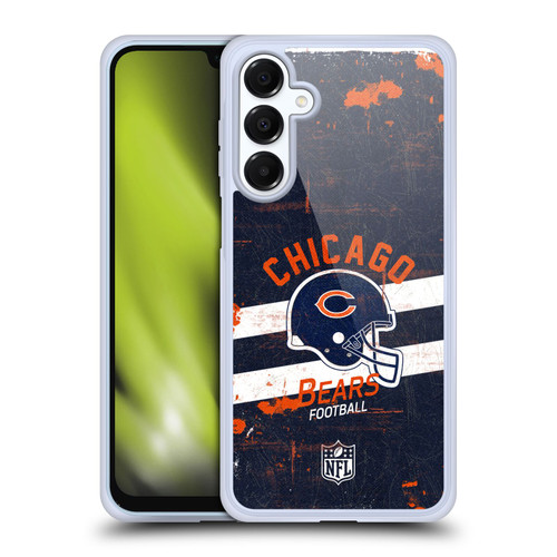 NFL Chicago Bears Logo Art Helmet Distressed Soft Gel Case for Samsung Galaxy A16 5G & MagSafe