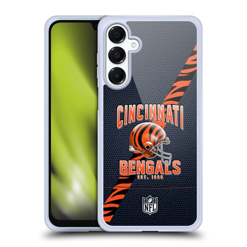 NFL Cincinnati Bengals Logo Art Football Stripes Soft Gel Case for Samsung Galaxy A16 5G & MagSafe