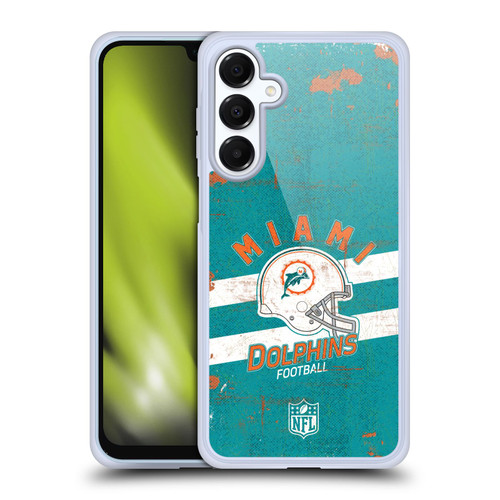 NFL Miami Dolphins Logo Art Helmet Distressed Soft Gel Case for Samsung Galaxy A16 5G & MagSafe