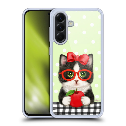 Kayomi Harai Graphic Art Teacher Cat With Apple Soft Gel Case for Samsung Galaxy A56 5G