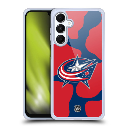 NHL Columbus Blue Jackets Cow Pattern Soft Gel Case for Samsung Galaxy A16 5G & MagSafe