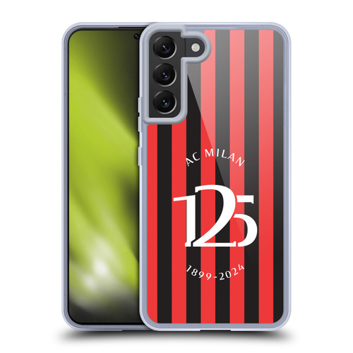 AC Milan 125th Anniversary Red And Black Stripes Soft Gel Case for Samsung Galaxy S22+ 5G & MagSafe