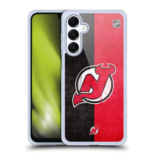 NHL New Jersey Devils Half Distressed Soft Gel Case for Samsung Galaxy A16 5G & MagSafe