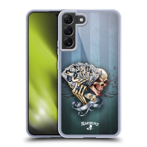 Alchemy Gothic Skull And Cards Read 'Em And Weep Soft Gel Case for Samsung Galaxy S22+ 5G & MagSafe