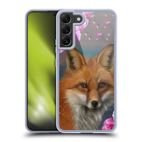 Ash Evans Animals Fox Peonies Soft Gel Case for Samsung Galaxy S22+ 5G & MagSafe