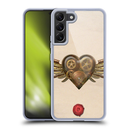 Anne Stokes Steampunk Winged Cog Heart Soft Gel Case for Samsung Galaxy S22+ 5G & MagSafe