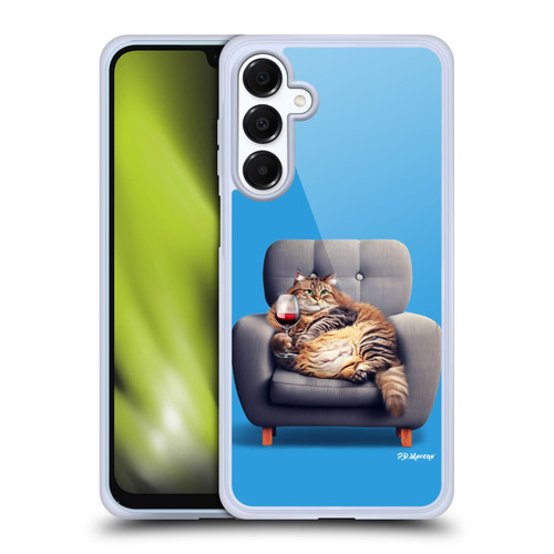 P.D. Moreno Furry Fun Artwork Fat Cat Armchair Soft Gel Case for Samsung Galaxy A16 5G & MagSafe