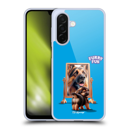 P.D. Moreno Furry Fun Artwork German Shepherd Mirror Soft Gel Case for Samsung Galaxy A26 5G
