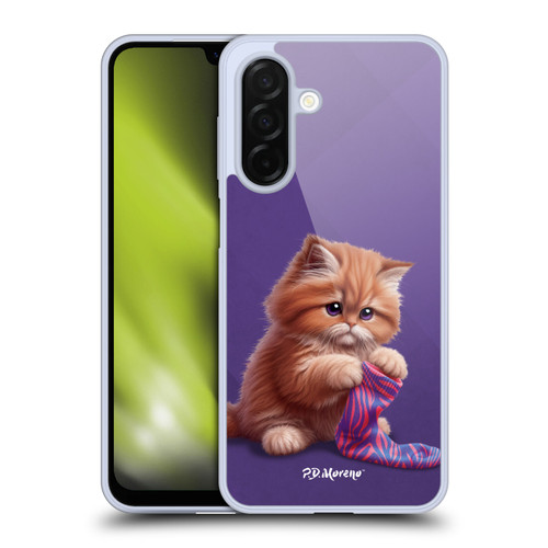 P.D. Moreno Play Cat Artwork Colorful Sock Soft Gel Case for Samsung Galaxy A26 5G