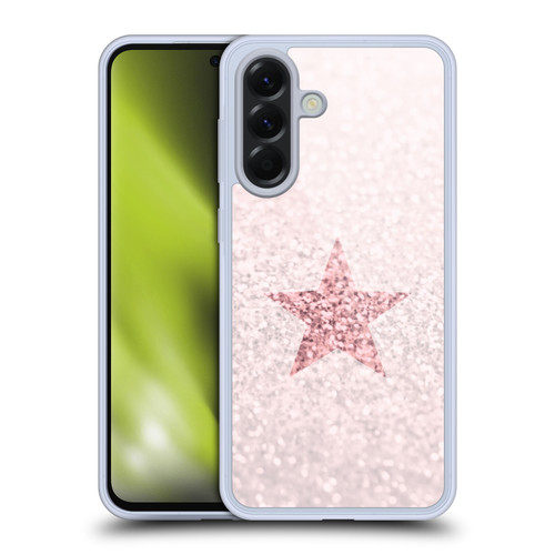 Monika Strigel Glitter Star Pastel Rose Pink Soft Gel Case for Samsung Galaxy A56 5G