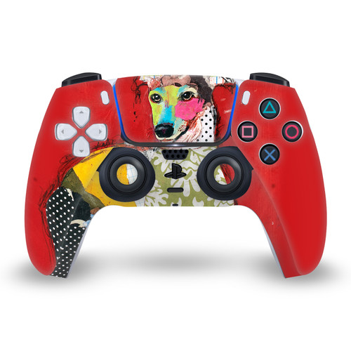 Michel Keck Art Mix Greyhound Vinyl Sticker Skin Decal Cover for Sony PS5 Sony DualSense Controller