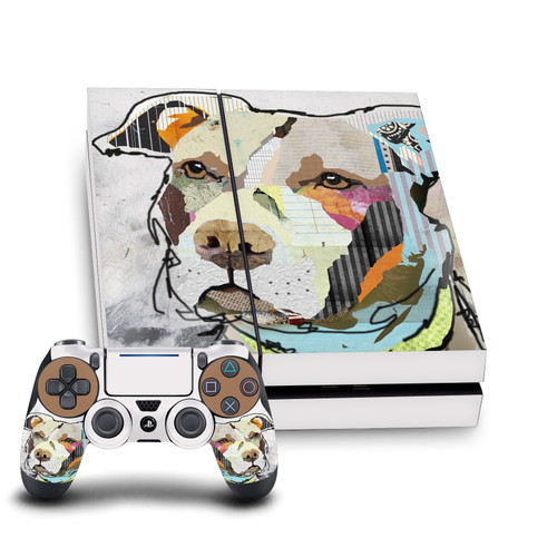 Michel Keck Art Mix Pitbull Vinyl Sticker Skin Decal Cover for Sony PS4 Console & Controller