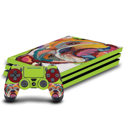 Michel Keck Art Mix Bulldog Vinyl Sticker Skin Decal Cover for Sony PS4 Pro Bundle