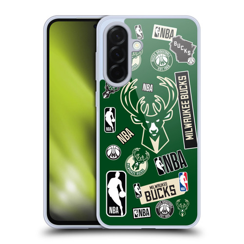 NBA Milwaukee Bucks Sticker Collage Soft Gel Case for Samsung Galaxy A36 5G