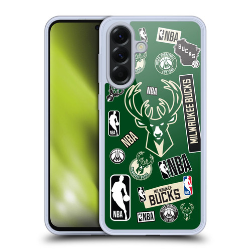 NBA Milwaukee Bucks Sticker Collage Soft Gel Case for Samsung Galaxy A56 5G