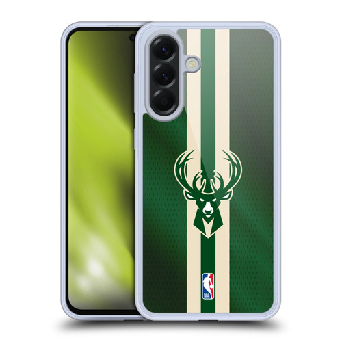 NBA Milwaukee Bucks Stripes Soft Gel Case for Samsung Galaxy A56 5G