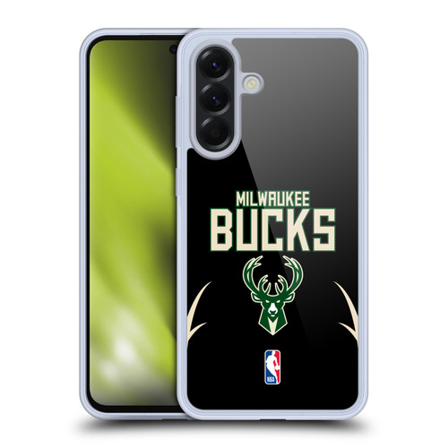 NBA Milwaukee Bucks Logo Black Design Soft Gel Case for Samsung Galaxy A56 5G