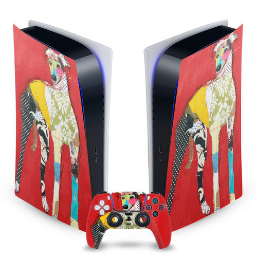 Michel Keck Art Mix Greyhound Vinyl Sticker Skin Decal Cover for Sony PS5 Digital Edition Bundle