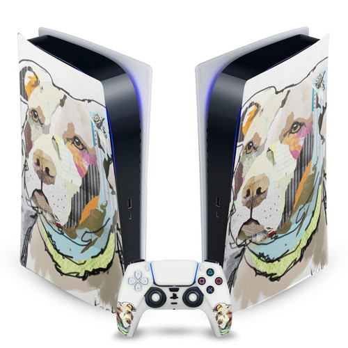 Michel Keck Art Mix Pitbull Vinyl Sticker Skin Decal Cover for Sony PS5 Digital Edition Bundle