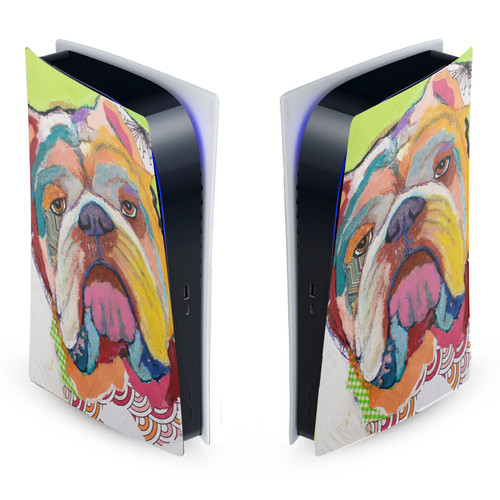 Michel Keck Art Mix Bulldog Vinyl Sticker Skin Decal Cover for Sony PS5 Digital Edition Console