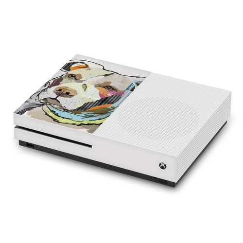 Michel Keck Art Mix Pitbull Vinyl Sticker Skin Decal Cover for Microsoft Xbox One S Console