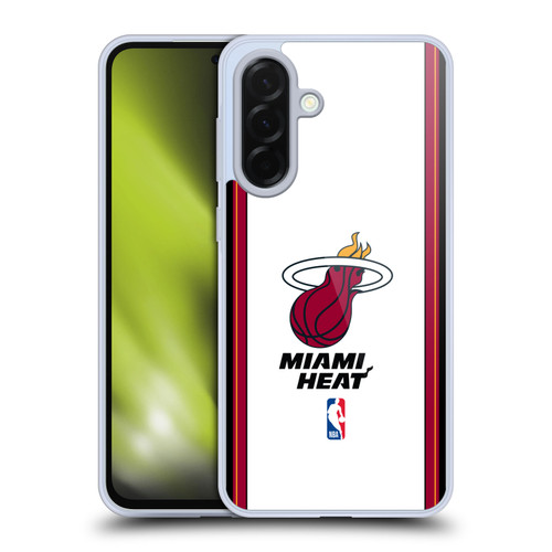 NBA Miami Heat Logo White Design Soft Gel Case for Samsung Galaxy A36 5G