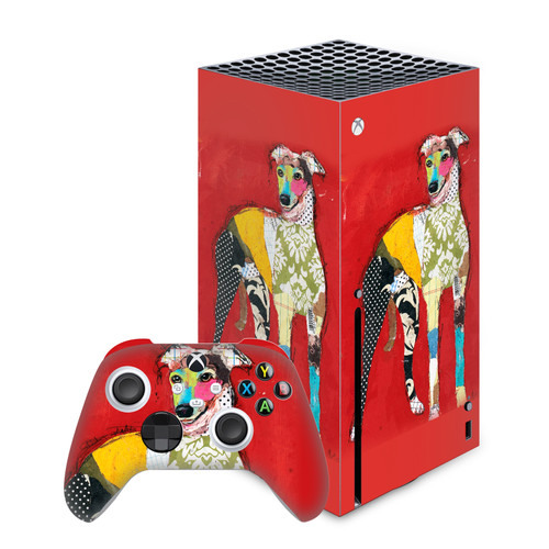 Michel Keck Art Mix Greyhound Vinyl Sticker Skin Decal Cover for Microsoft Series X Console & Controller